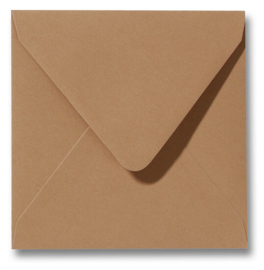 Envelop 12 x 12 cm Bruin