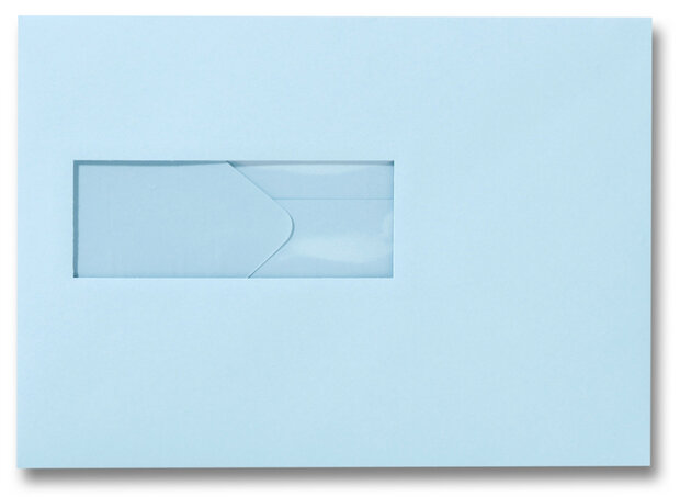 Envelop 15,6 x 22 cm Laguneblauw venster