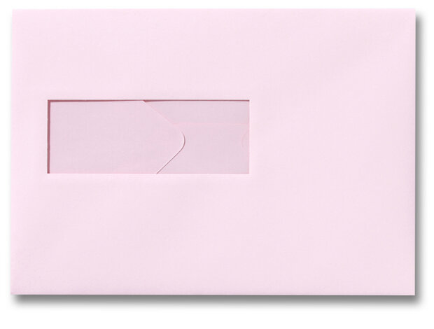 Envelop 15,6 x 22 cm Lichtroze venster