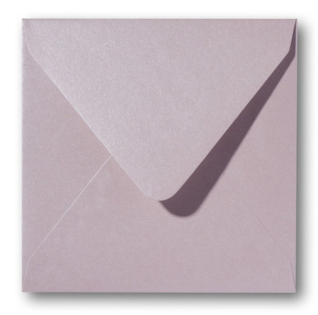 Envelop 14 x 14 cm Metallic rose