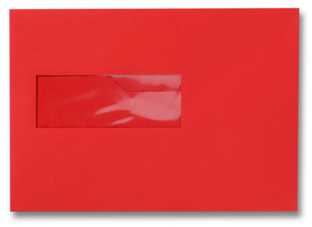 Envelop 15,6 x 22 cm Koraalrood venster
