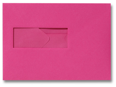 Envelop 15,6 x 22 cm Knalroze venster