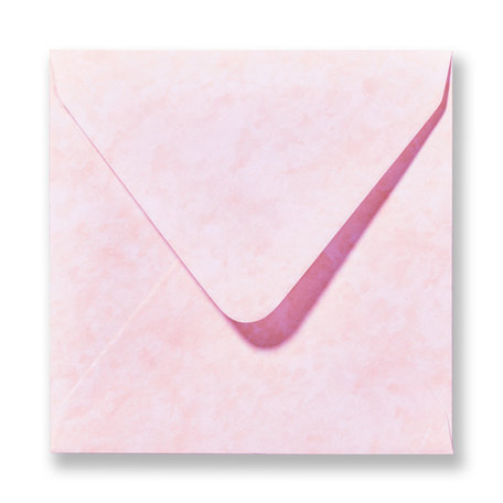 Envelop 14 x 14 cm Marmer Roze 