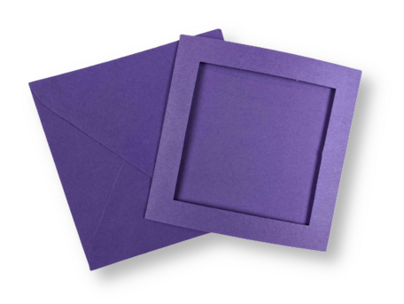 Passe-partout kaart met envelop Violet 14 x 14 cm 4 stuks