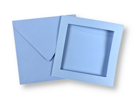 Passe-partout kaart met envelop Lavendelblauw 14 x 14 cm 4 stuks