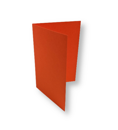 Dubbele kaart staand 7,5 x 11 cm Donkeroranje