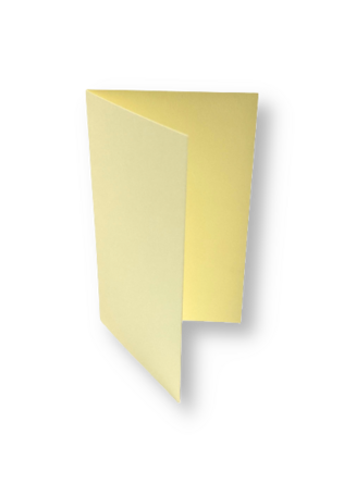 Dubbele kaart staand 6,5 x 10,5 cm Zachtgeel
