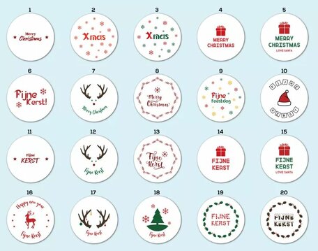 Sluitzegel Kerst  48 stuks