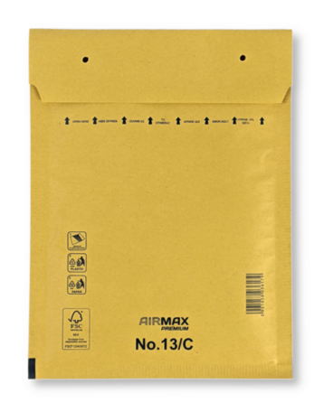Luchtkussenenvelop 13/C 17 x 22,5 cm Bruin per doos (100 st.)