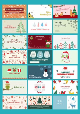 Kerstkaart XL - mix pakket 21 stuks