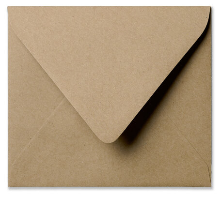 Envelop 12,5 x 14 cm Kraft natuurbruin