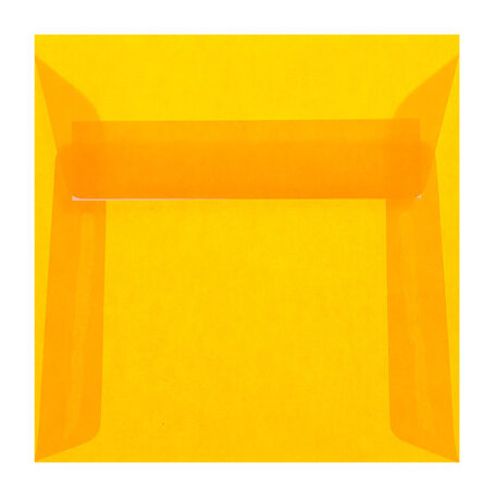 Envelop 17 x 17 cm transparant oranje