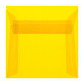 Envelop 22 x 22 cm transparant Geel