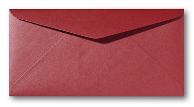 Envelop 9 x 22 cm Metallic Rosso