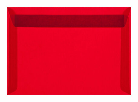 Envelop 16,2 x 22,9 cm transparant Rood