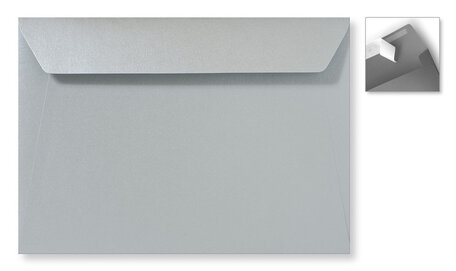 Envelop 15.6 x 22 cm Striplock Metallic Zilver pearl
