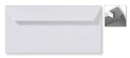 Envelop 11 x 22 cm Striplock Metallic Extra white