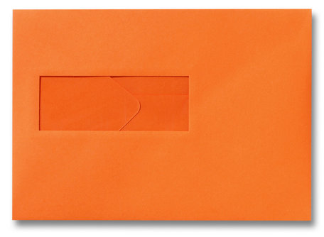 Envelop 15,6 x 22 cm Donkeroranje venster
