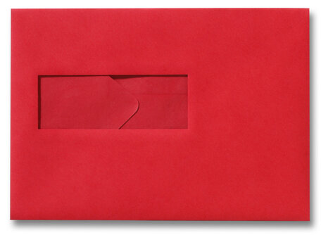 Envelop 15,6 x 22 cm Pioenrood venster
