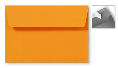 Envelop 12,6 x 18 cm Striplock Feloranje