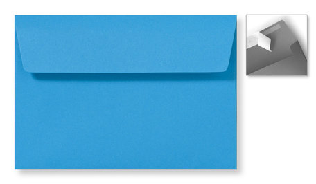 Envelop 12,6 x 18 cm Striplock Koningsblauw